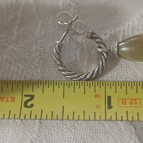 David Yurman Cable Citrine Drop Earrings, SS - Picture 9 of 9